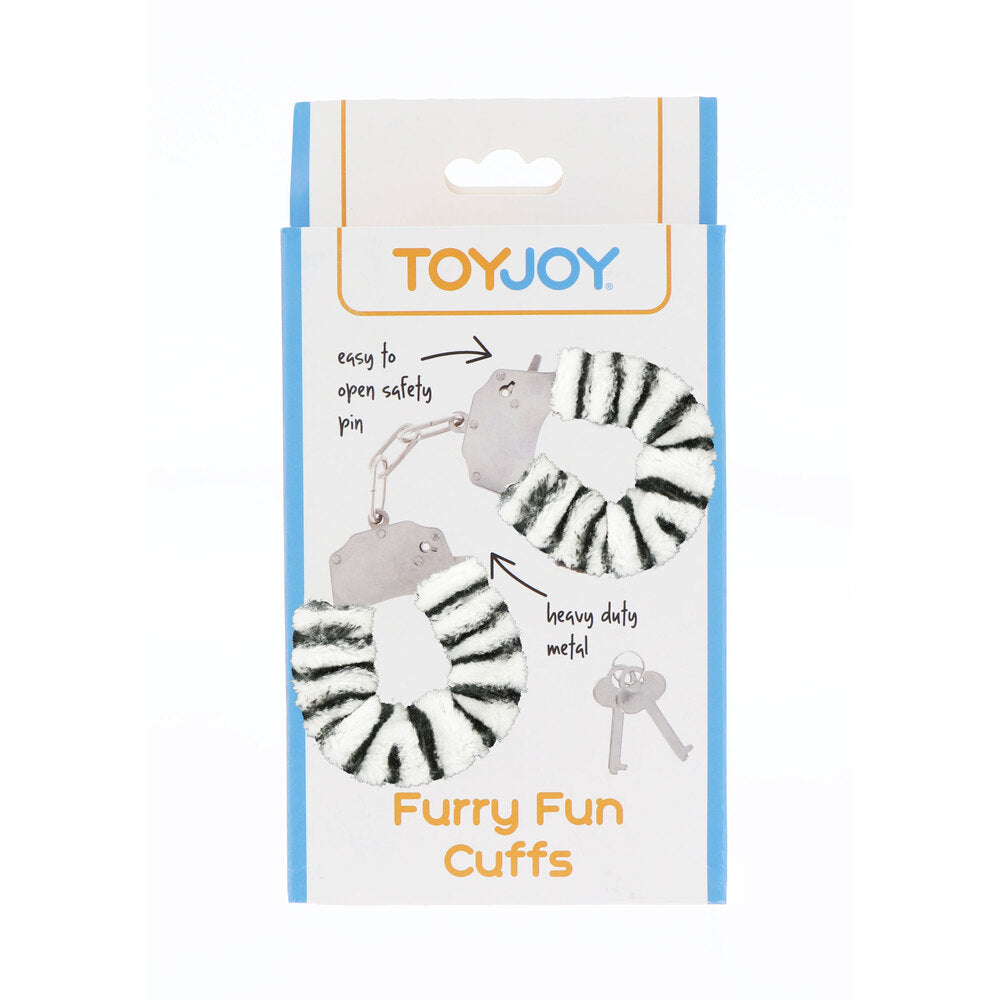 ToyJoy Furry Fun Wrist Cuffs Zebra - Sinsations