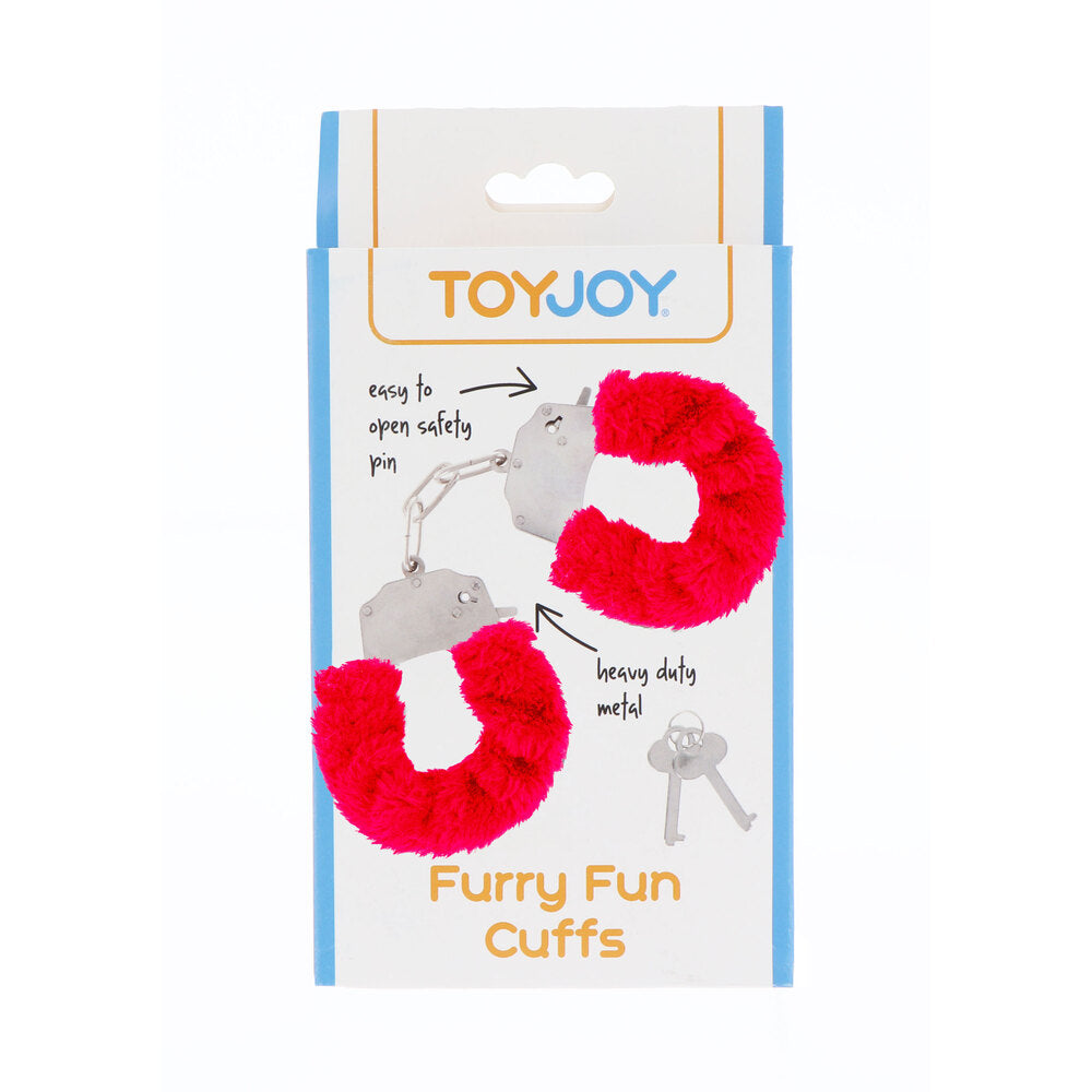 ToyJoy Furry Fun Wrist Cuffs Red - Sinsations
