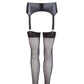 NOXQSE Wet Look Suspender Belt And Stockings - Sinsations