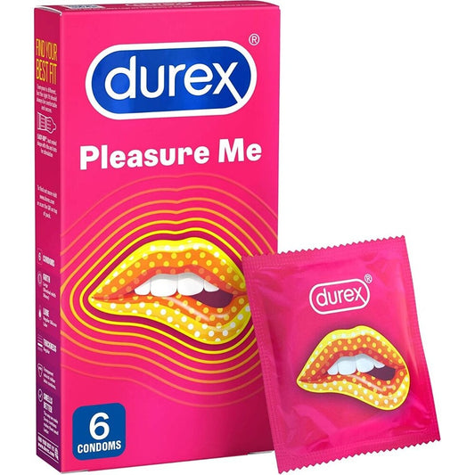 Durex Pleasure Me Ribbed And Dotted Condoms 6 Pack - Sinsations