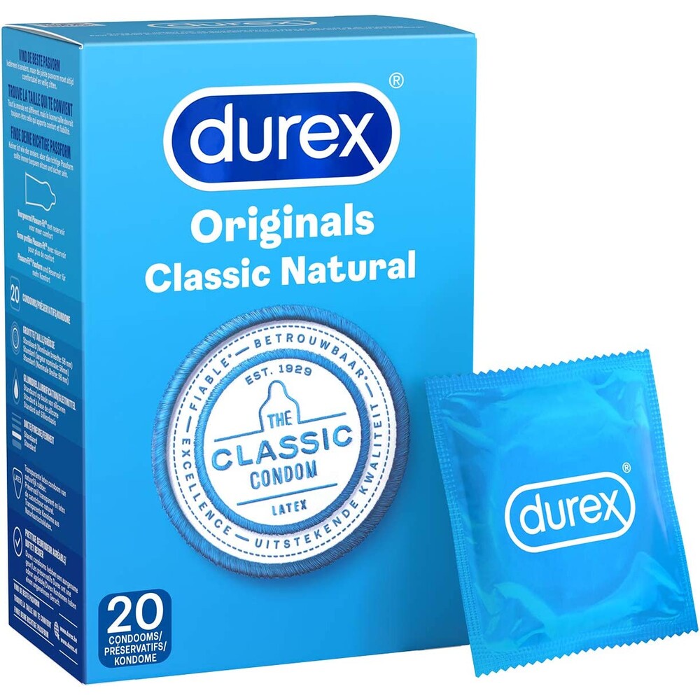 Durex Originals Classic Natural Condoms 20 Pack - Sinsations