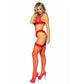 Leg Avenue Bra Panty and Stockings Set Red UK 6 to 12 - Sinsations