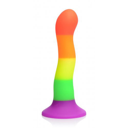 Proud Rainbow Silicone Dildo with Harness - Sinsations