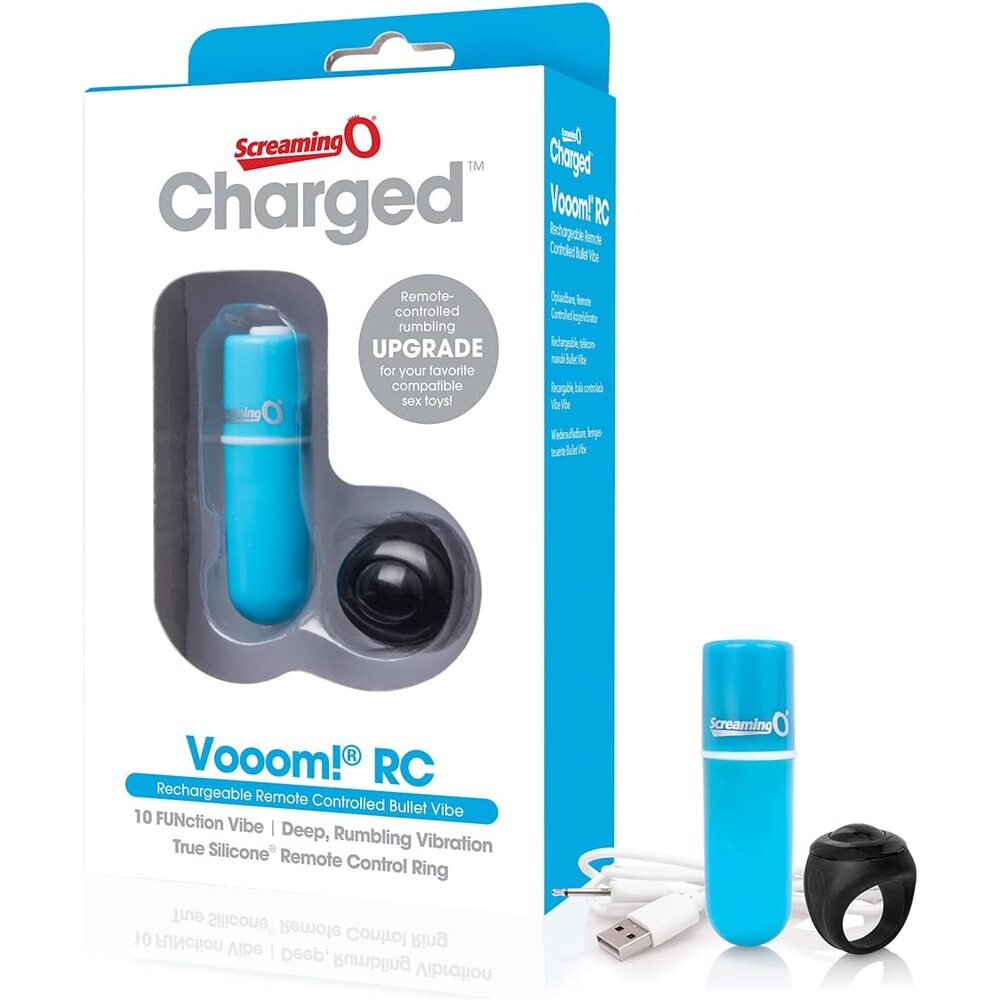 Screaming O Charged Vooom Remote Control Bullet Blue - Sinsations