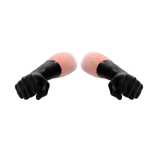 Fist It Black Latex Short Gloves - Sinsations