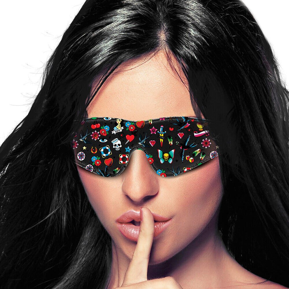 Ouch Old School Tattoo Printed Eye Mask - Sinsations