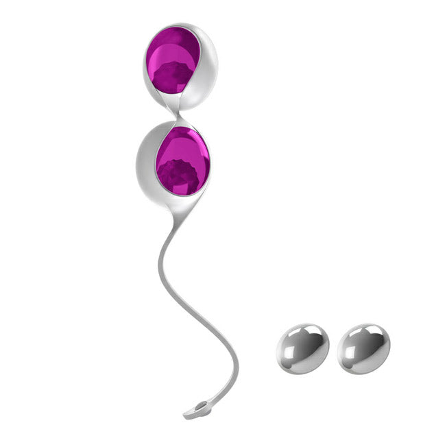 Ovo L1 Silicone Love Balls Waterproof White And Light Violet - Sinsations