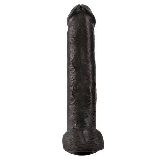 King Cock 15 Inch Cock with Balls Black - Sinsations