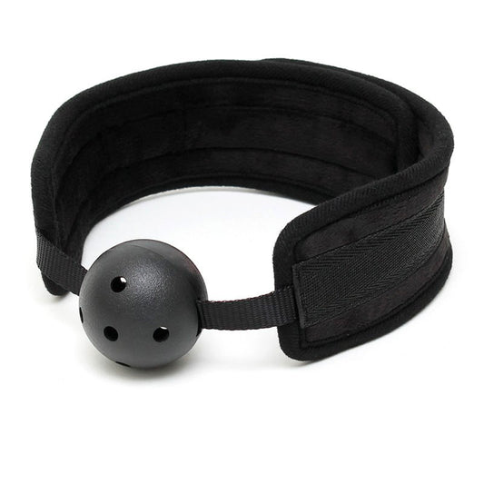Black Padded Mouth Gag With Breathable Ball - Sinsations