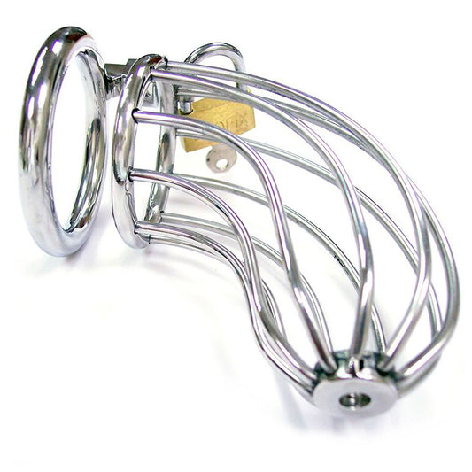 Rouge Stainless Steel Chasity Cock Cage With Padlock - Sinsations