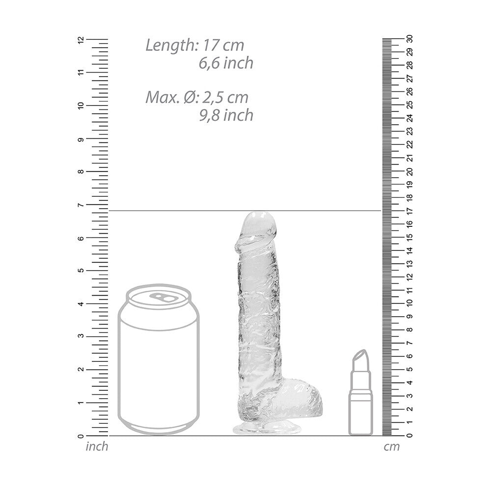 6 Inch Dildo - Crystal Clear with Suction Cup by RealRock - Sinsations
