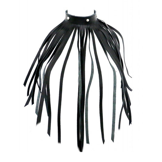 Leather Fringe Necklace Collar - Sinsations
