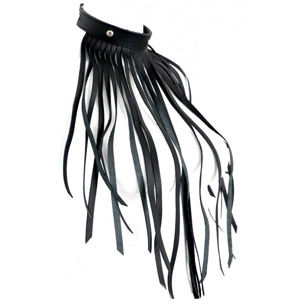 Leather Fringe Necklace Collar - Sinsations