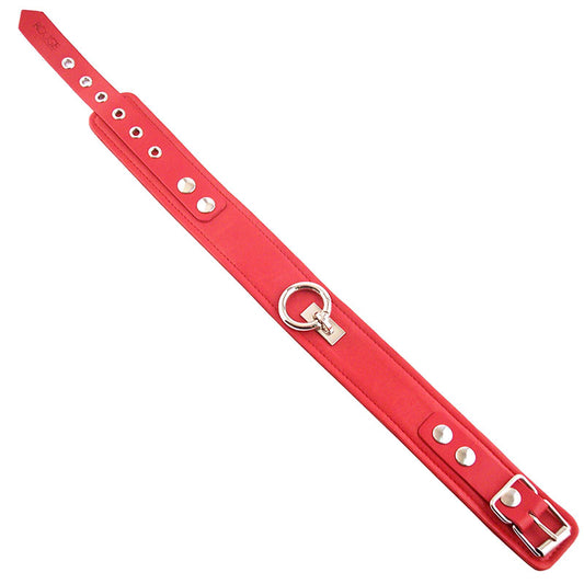 Rouge Garments Plain Red Leather Collar - Sinsations