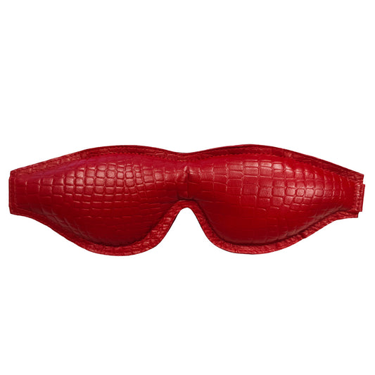 Rouge Garments Leather Croc Print Padded Blindfold - Sinsations