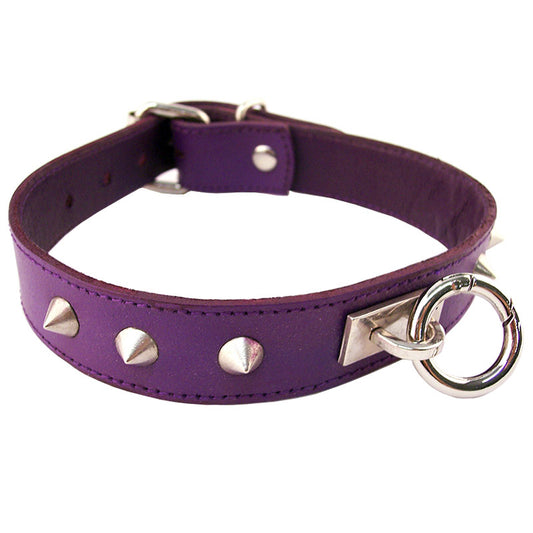 Rouge Garments Purple Studded ORing Studded Collar - Sinsations