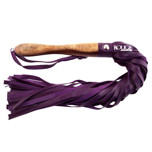 Rouge Garments Wooden Handled Purple Leather Flogger - Sinsations
