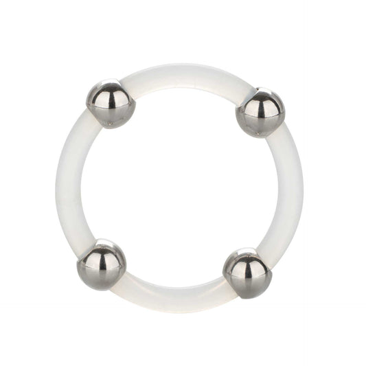 Steel Beaded Silicone Ring Large - Sinsations