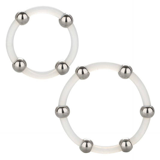 Steel Beaded Silicone Ring Set - Sinsations