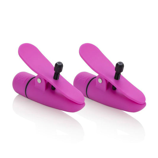 Nipplettes Vibrating Pink Nipple Clamps Adjustable - Sinsations