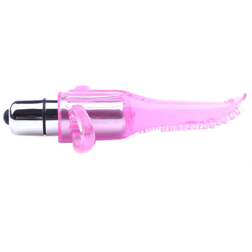 Clear Pink Vibrating Tongue Finger Vibrator - Sinsations
