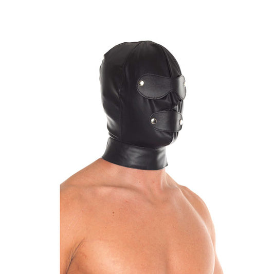 Leather Full Face Mask With Detachable Blinkers - Sinsations