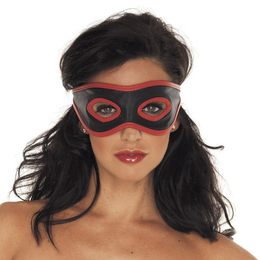 Red And Black Leather Mask - Sinsations