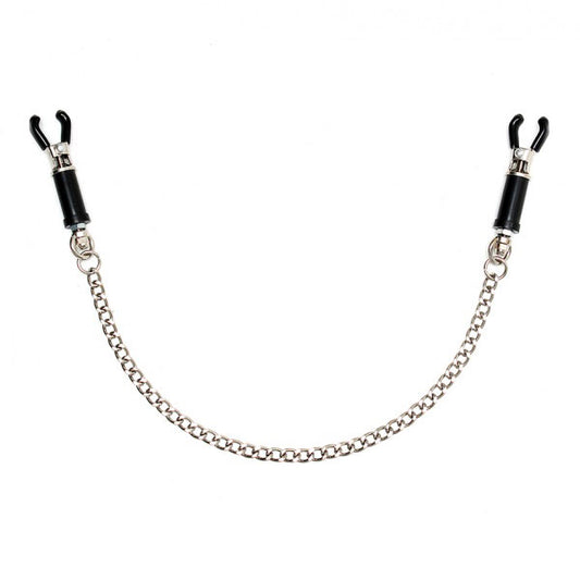 Silver Nipple Clamps With Chain - Sinsations