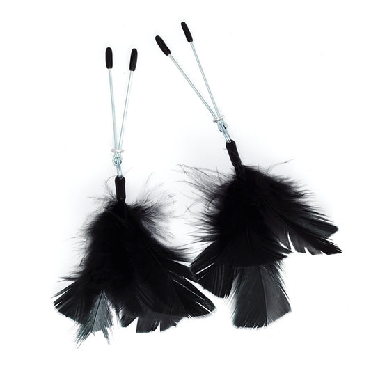 Black Feather Nipple Clamps - Sinsations