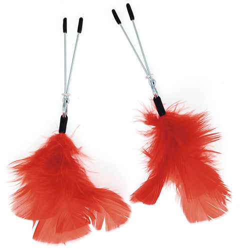Red Feather Nipple Clamps - Sinsations