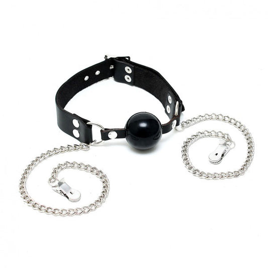 Mouth Gag And Nipple Chain - Sinsations