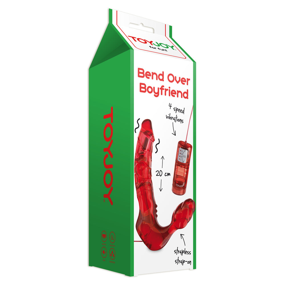 ToyJoy Bend Over Boyfriend Strapless Strap On Red - Sinsations