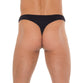 Mens Black GString With A Net Pouch - Sinsations