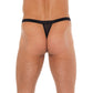 Mens Black GString With Black Straps To Animal Print Pouch - Sinsations
