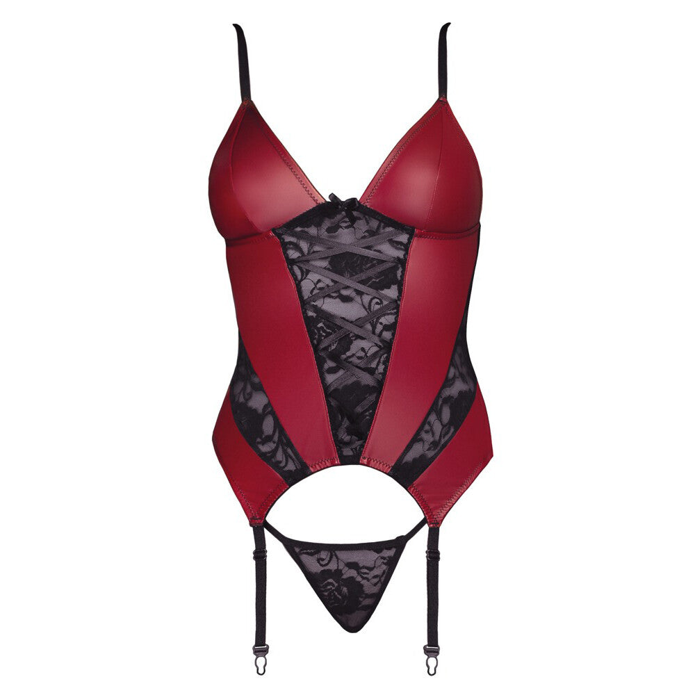 Cottelli Basque and Thong With Lace - Sinsations