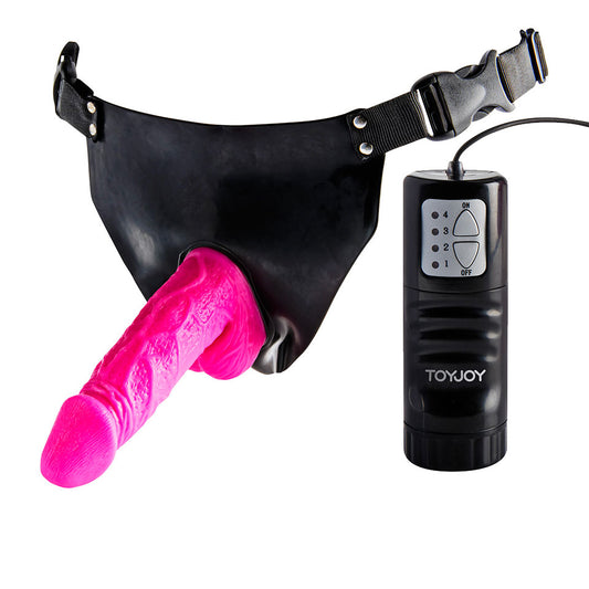 Toy Joy Pink Powergirl Strap On Vibrating Dong - Sinsations