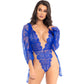 Leg Avenue Floral Lace Teddy and Robe - Sinsations