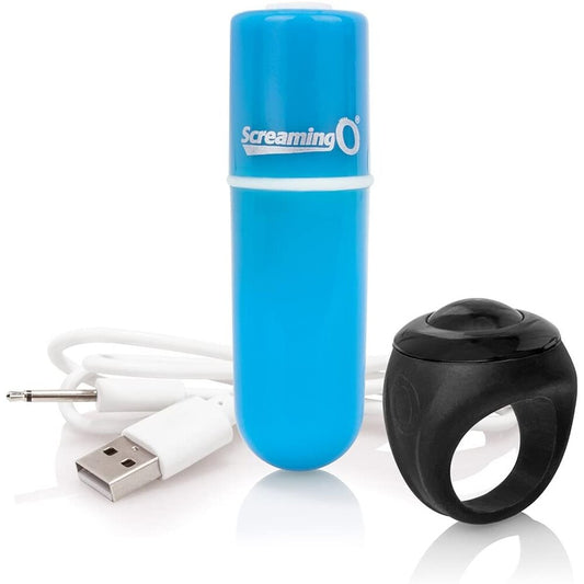 Screaming O Charged Vooom Remote Control Bullet Blue - Sinsations