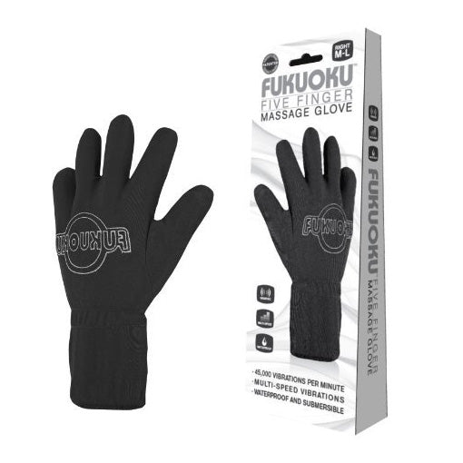 Fukuoku Vibrating Five Finger Massage Glove Left Hand - Sinsations