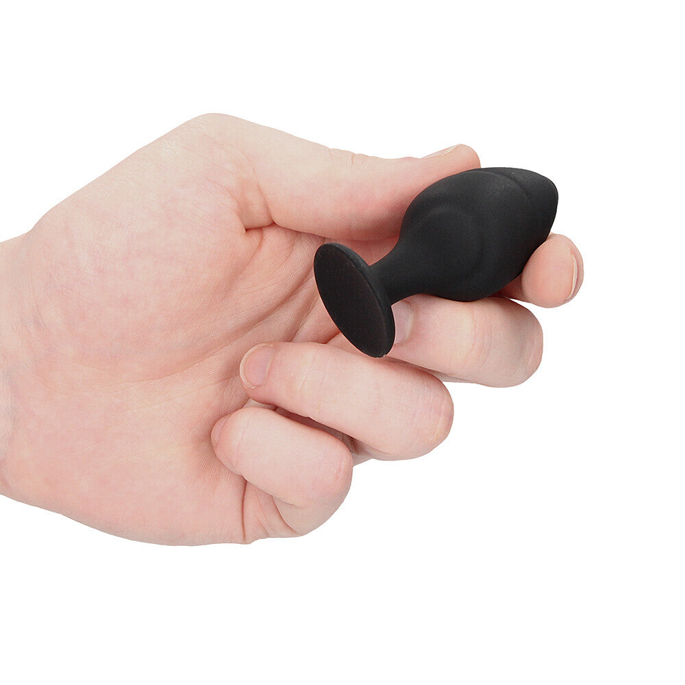 Ouch Silicone Swirled Butt Plug Set Black - Sinsations
