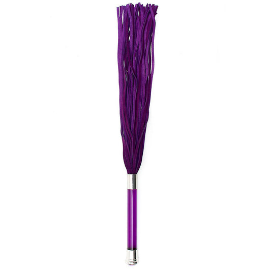 Purple Suede Flogger With Glass Handle And Crystal - Sinsations