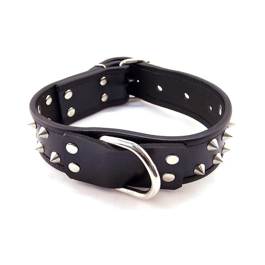 Rouge Garments Black Leather Studded Collar - Sinsations