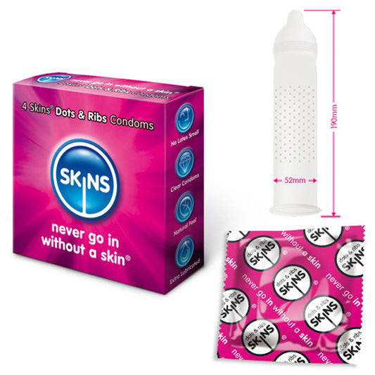 Skins Condoms Dots And Ribs 4 Pack - Sinsations