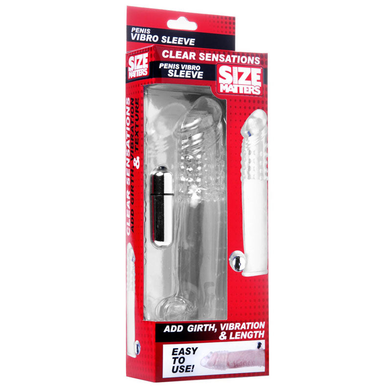 Size Matters Clear Vibrating Penis Sleeve - Sinsations