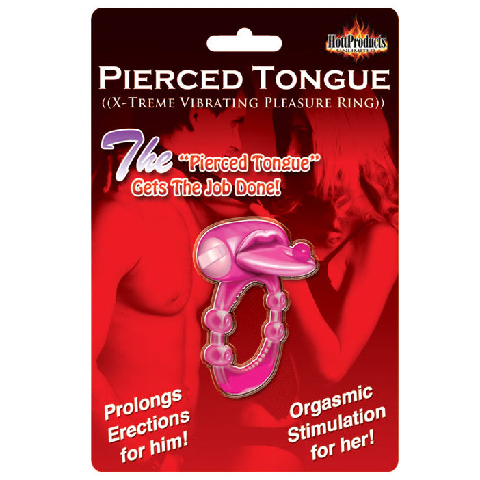 Pierced Tongue Vibrating Silicone Cock Ring - Sinsations