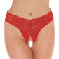 Red Lace Open Crotch GString - Sinsations